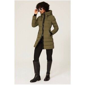 Mackage Calla Down Filled Long Puffer Coat Olive Green DAMAGED STAINED Size M